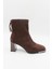 Kristebell Ithal Süet Deri Topuklu Arkadan Fermuarlı Kadın Bot 2506 - Kahve - 36 1
