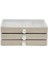 Modern Gri 3 Çekmeceli Takı Bijuteri Mücevher Kutusu Organizer Düzenleyici Şeffaf 13 x 23 x 10 cm 5