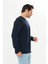 Erkek Pamuklu V Yaka Uzun Kollu Tişört Lacivert 5021-L 5
