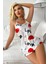Love Desenli Beyaz Saten Gecelik - MB000X-2GVTF9 3