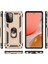 Samsung Galaxy A72 Kılıf Sofya Yüzüklü Silikon Kapak - Gold 3