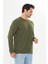 Erkek Pamuklu V Yaka Uzun Kollu Tişört Haki 5021-H 4
