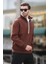 Acı Kahverengi Dik Yaka Yarım Fermuarlı Sweatshirt 7079 3