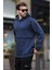 Lacivert Kapüşonlu Cep Detaylı Erkek Sweatshirt 7092 1