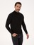 Erkek Siyah Slim Fit Pamuk Karışımlı Yarım Balıkçı Yaka Basic Triko Kazak 50318619-VR046 1