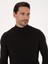 Erkek Siyah Slim Fit Pamuk Karışımlı Yarım Balıkçı Yaka Basic Triko Kazak 50318619-VR046 2