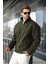 Haki Yarım Fermuarlı Dik Yaka Polar Sweatshirt E7165 1