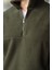 Haki Yarım Fermuarlı Dik Yaka Polar Sweatshirt E7165 2