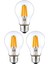 Rustik 4W A60 LED Filament Ampul E27 Sarı Işık Dekoratif Aydınlatma (3, Şeffaf Cam) 1