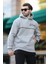 Grimelanj Kapüşonlu Şerit Detaylı Baskılı Erkek Sweatshirt 7091 2