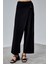 Kadın Lastikli Yüksek Belden Bağlamalı Geniş Paça Pantolon 5