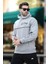 Grimelanj Kapüşonlu Şerit Detaylı Baskılı Erkek Sweatshirt 7091 1