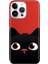 iPhone 16 Pro Max Kılıf Desenli Baskılı Tpu Rubber Kapak Cat Red 1