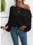 Kadın Tek Omuzu Açık Uzun Kollu Salaş Sandy Bluz 2