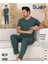 K601-294 % 95COTTON Erkek Pijama Takımı--Koyu Yeşil-- 1