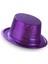 Koyu Mor Renk Violet Parıltılı Simli Fötr Silindir Parti Şapkası 3