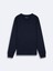 Uzun Kollu Sıfır Yaka Basic Lacivert Sweatshırt 5