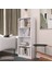 Modern Çok Renkli Kitaplık – Minimalist 4 Raflı Depolama Ünitesi (Beyaz / Sonomo / Atlantik Çam) 3
