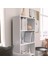 Modern Çok Renkli Kitaplık – Minimalist 4 Raflı Depolama Ünitesi (Beyaz / Sonomo / Atlantik Çam) 4
