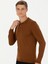 Erkek Kahverengi Slim Fit Polo Yaka Basic Triko Kazak 50270169-VR029 1