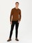 Erkek Kahverengi Slim Fit Polo Yaka Basic Triko Kazak 50270169-VR029 4
