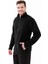 Saka Tam Fermuarlı Erkek Polar Sweatshirt Siyah 2