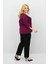 Kadın Büyük Beden Mor Bantlı V Yaka Bluz 1919-25 Şık Tasarım ve Rahat Kullanım 6