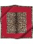 %100 Twill Ipek Leopar Desenli Kırmızı Renkli 90X90 Eşarp Dikim Şekli : El Dikişi 2