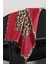 %100 Twill Ipek Leopar Desenli Kırmızı Renkli 90X90 Eşarp Dikim Şekli : El Dikişi 5