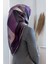 %100 Twill Ipek Geometrik Desenli Gri - Gül Kurusu Renkli 90X90 Eşarp Dikim Şekli : El Dikişi 1