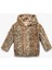 Kapüşonlu Uzun Kollu Leopar Desenli Peluş Ceket 1