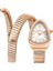 D1147.520 Kadın Kol Saati | 32 mm Rose Gold Spiral Kasa, Sedef Kadran, Taşlı Yılan Kordon 1