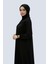 Tesettür Basic Model Taş Detaylı Rahat Kalıp Siyah Kadın Ferace Şık ve Konforlu Tesettür Dış Giyim 6