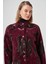 Desenli Düğme Detay Angora Hırka 7006 Bordo 1