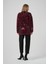 Desenli Düğme Detay Angora Hırka 7006 Bordo 3