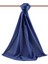 Lüks Medine Ipeği V Desenli Indigo Renkli 75X195 Kırışmaz Şal Moss Krep Dikiş Tipi Italyan Dikişli 2