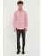 Kırmızı Erkek Slim Fit Desenli Brent Yaka Uzun Kol Gömlek 3