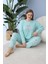 60103 Poly Viscon Uzun Kol Bayan Pijama Takımı-Mint Yeşili-- 1
