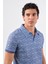 Lacivert Erkek Ekstra Slim Fit Desenli Casual Polo Yaka T-shirt - 94382 6