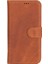 Apple iPhone 16 Plus Uyumlu, Hakiki Deri, El Yapımı, Cüzdanlı Kılıf, Karamel 3