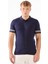 Lacivert Polo Düğmeli Fitilli Kısa Kollu Slim Fit Erkek Triko 7