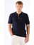 Lacivert Fermuarlı Polo Yaka Kısa Kollu Örgü Slim Fit Erkek Triko 6