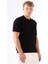 Siyah Polo Düğmeli Kısa Kollu Düz Renk Fitilli Slim Fit Erkek Triko 5