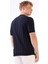 Lacivert Çizgili Desen Kısa Kol Slim Fit Erkek Triko 5