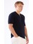 Lacivert Fermuarlı Polo Yaka Kısa Kollu Örgü Slim Fit Erkek Triko 7