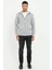 Gri Fermuar Kapamalı Kapüşonlu Erkek Regular Fit Sweatshirt 2