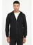 Siyah Fermuar Kapamalı Kapüşonlu Erkek Regular Fit Sweatshirt 1