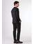 Siyah Düz Renk Yünlü Slim Fit Erkek Takım Elbise 5