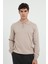 Bej Polo Yaka Düz Regular Fit Erkek Triko 2
