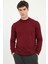 Bordo Yarım Balıkçı Düz Regular Fit Erkek Triko 1